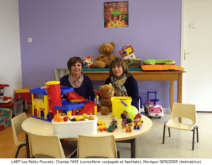 Chantal FAYE et Monique DEROZIER, au Lieu d'Accueil Parents Enfants